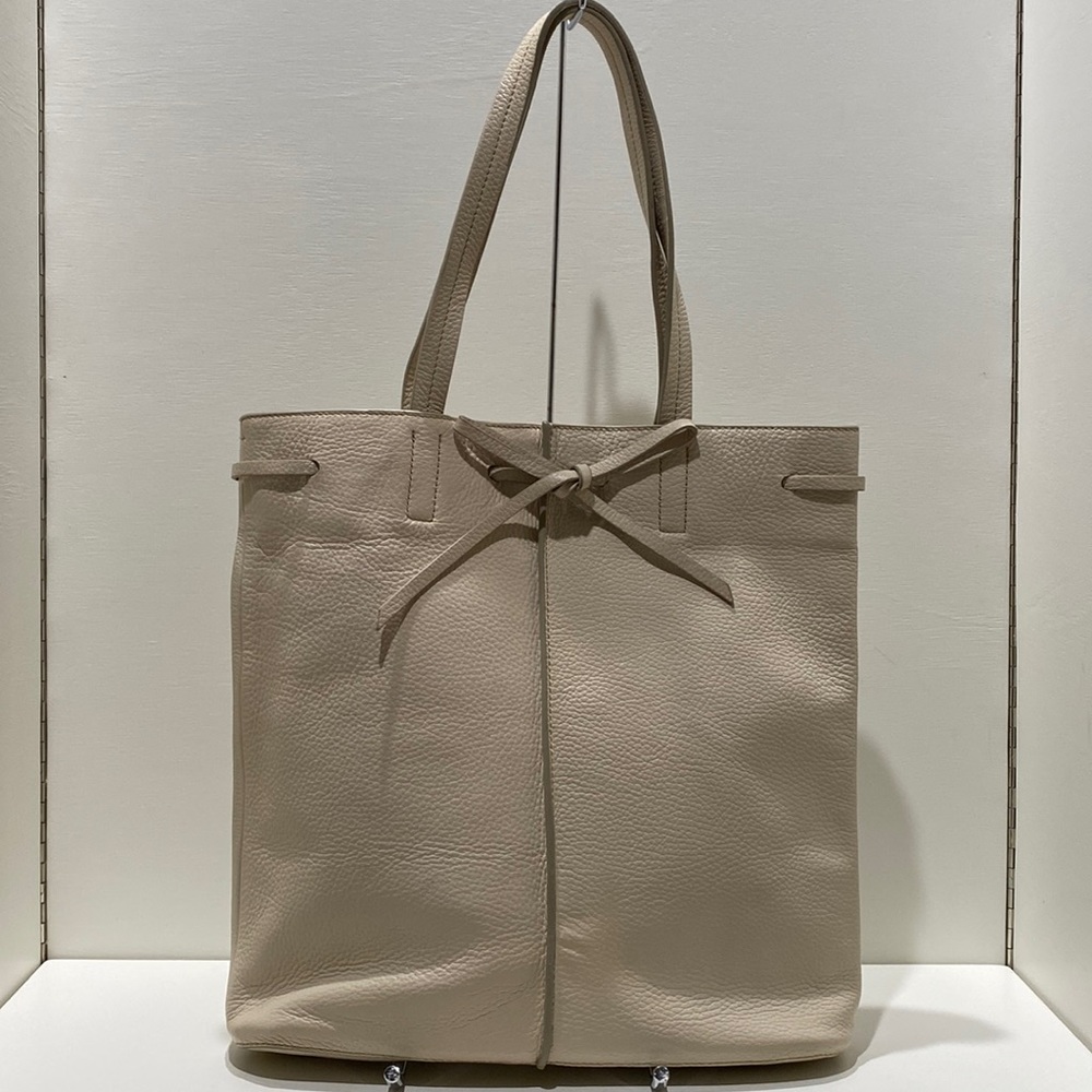 BANANA REPUBLIC Bone Pebbled Leather Tote
